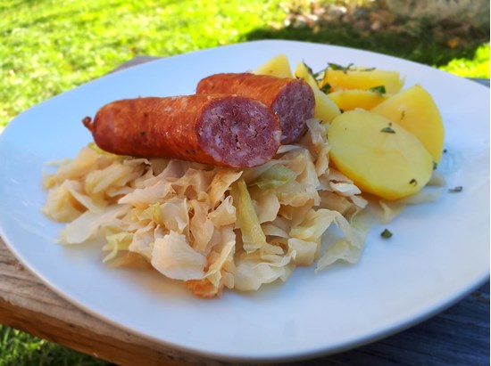 Stewed Cabbage with Sausage